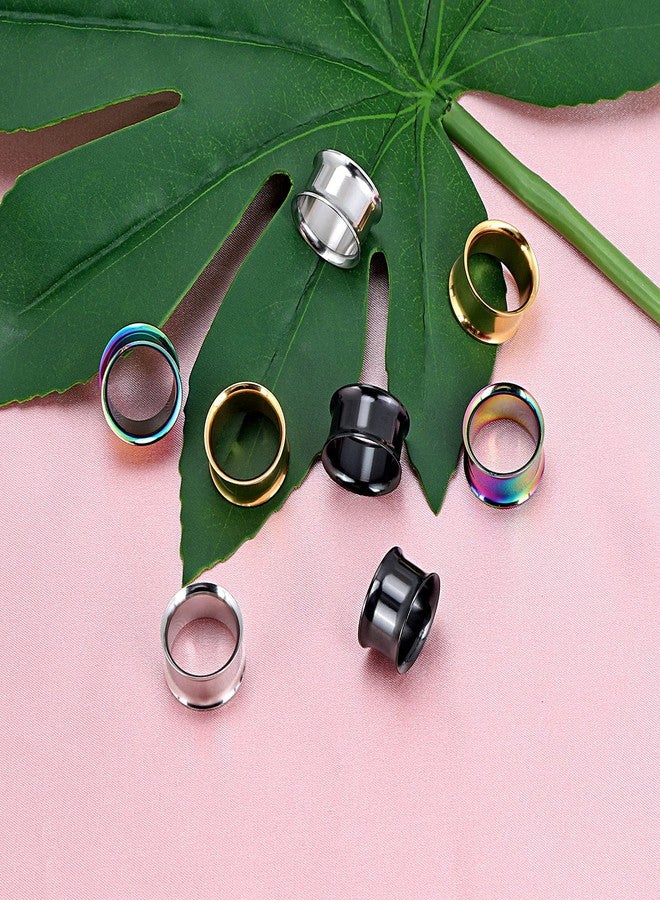 Qmcandy 4 Pairs Stainless Steel Double Twin Flare Flesh Tunnel Ear Plug Gauges 00g - Image 5